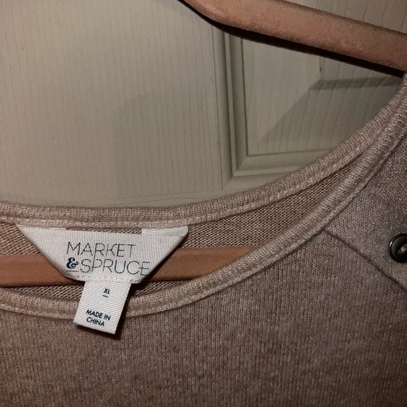 Market & Spruce Striped Button Detail Sweater - XL - Picture 2 of 4